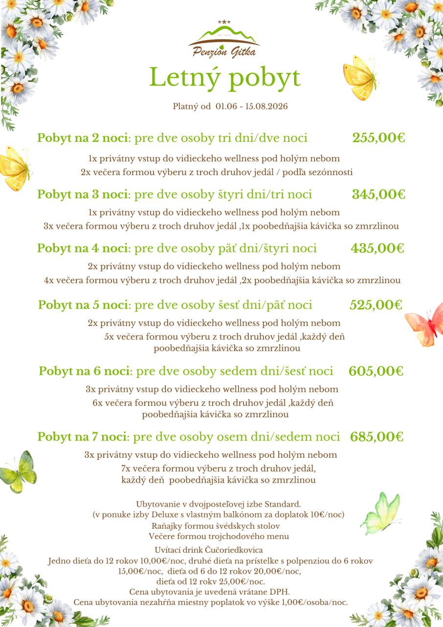 Letný pobyt pre dve osoby v Martine